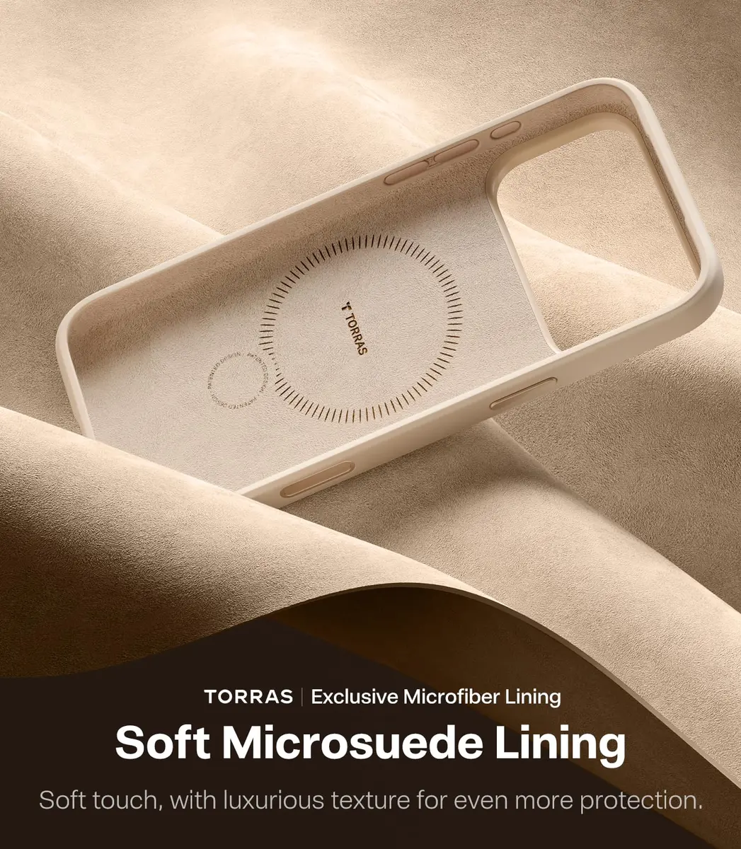 TORRAS Q3 Silicone 360 Spin Case for iPhone 17 Pro 6.3'' | MagSafe Compatible, Magnetic Ring Kickstand, Liquid Silicone Rubber, Dune Beige - view 8