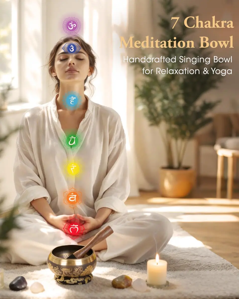 Relaehih Tibetan Singing Bowl Set 5 Inch | Authentic Nepal Hand-Hammered Meditation Chakra Sound Bowl with Mallet & Cushion - view 6