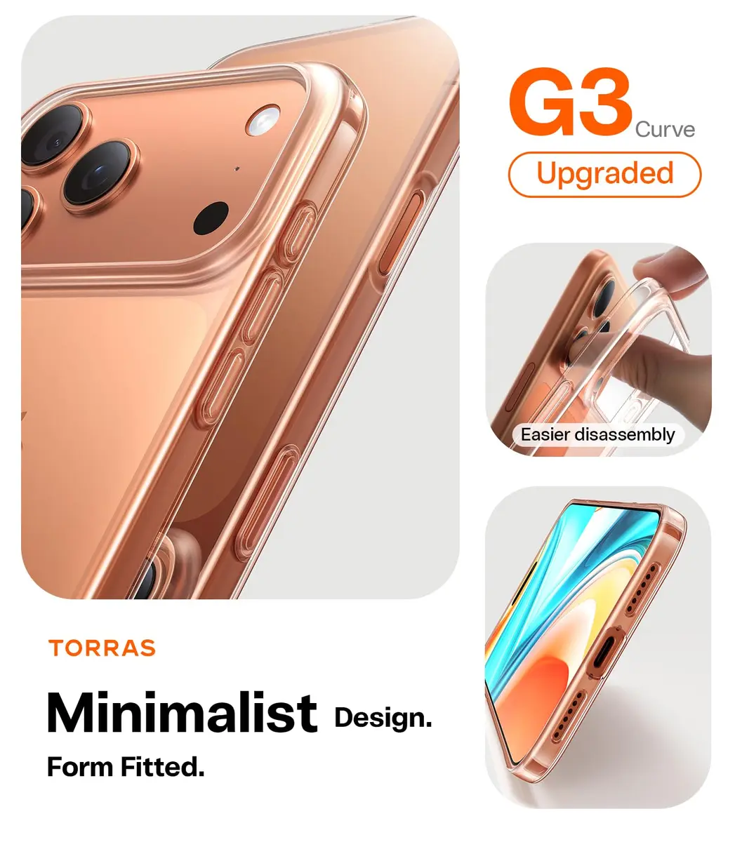 TORRAS Slim Fit for iPhone 17 Pro Max Case Thin 6.9" Velvety Matte Clear | Lightweight, Precise Fit - view 5