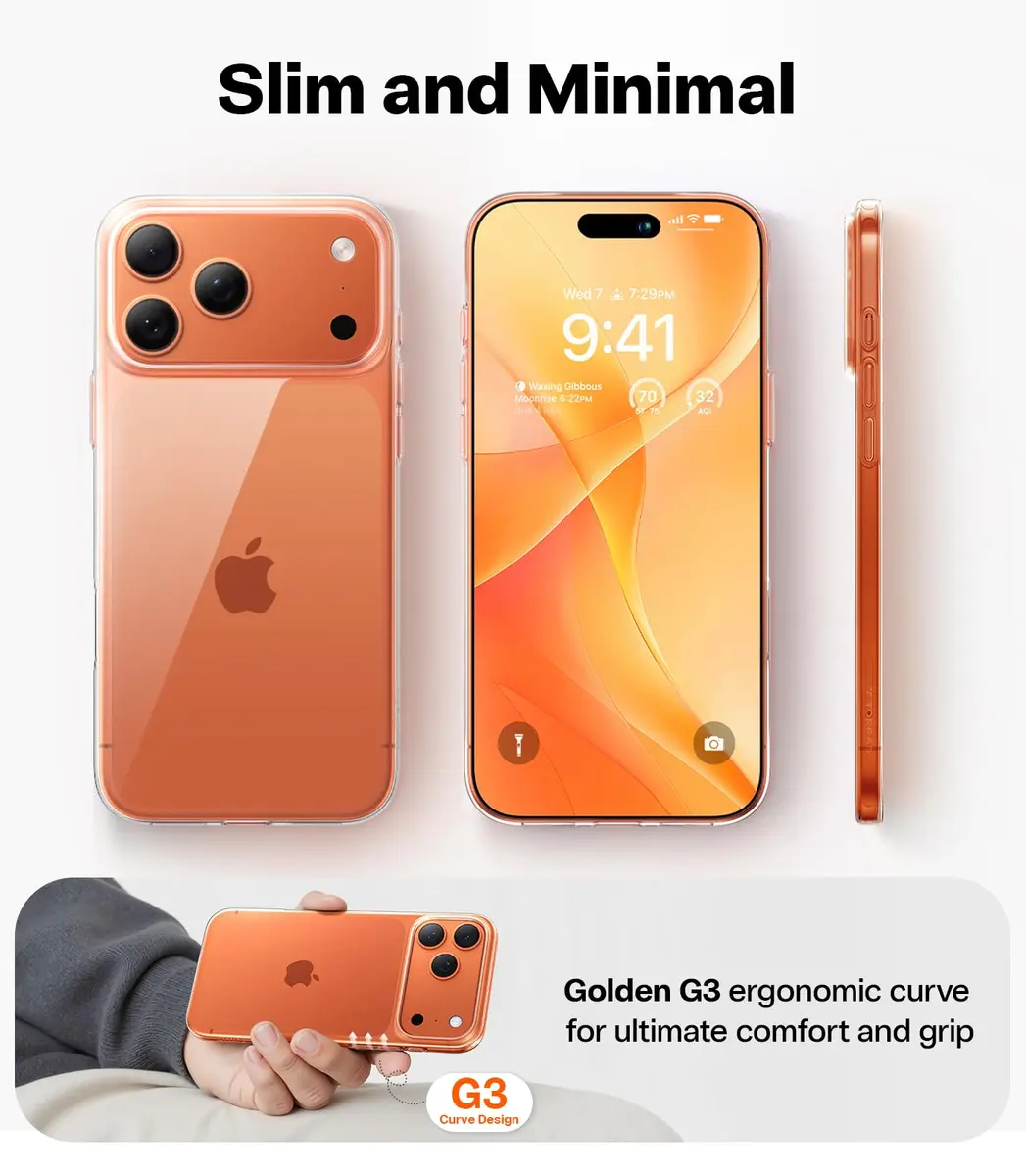 TORRAS Slim Fit for iPhone 17 Pro Max Case Thin 6.9" Velvety Matte Clear | Lightweight, Precise Fit - view 3