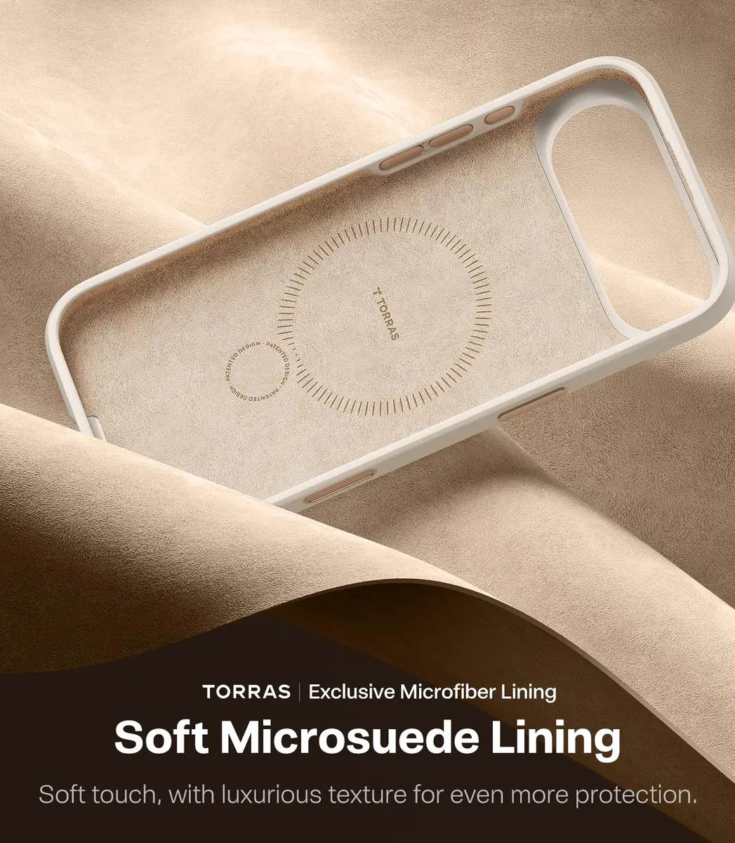TORRAS Q3 Silicone for iPhone Air Case with Stand, 6.5'' Liquid Silicone Rubber, MagSafe Compatible, 360° Spin, Light Ivory - view 8