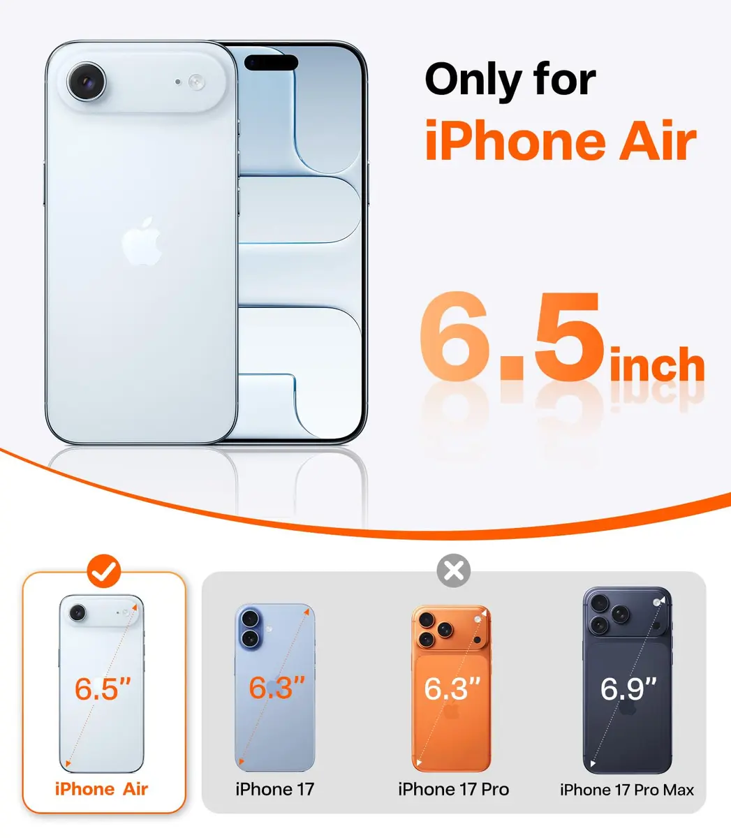 TORRAS Q3 Silicone for iPhone Air Case with Stand, 6.5'' Liquid Silicone Rubber, MagSafe Compatible, 360° Spin, Light Ivory - view 2