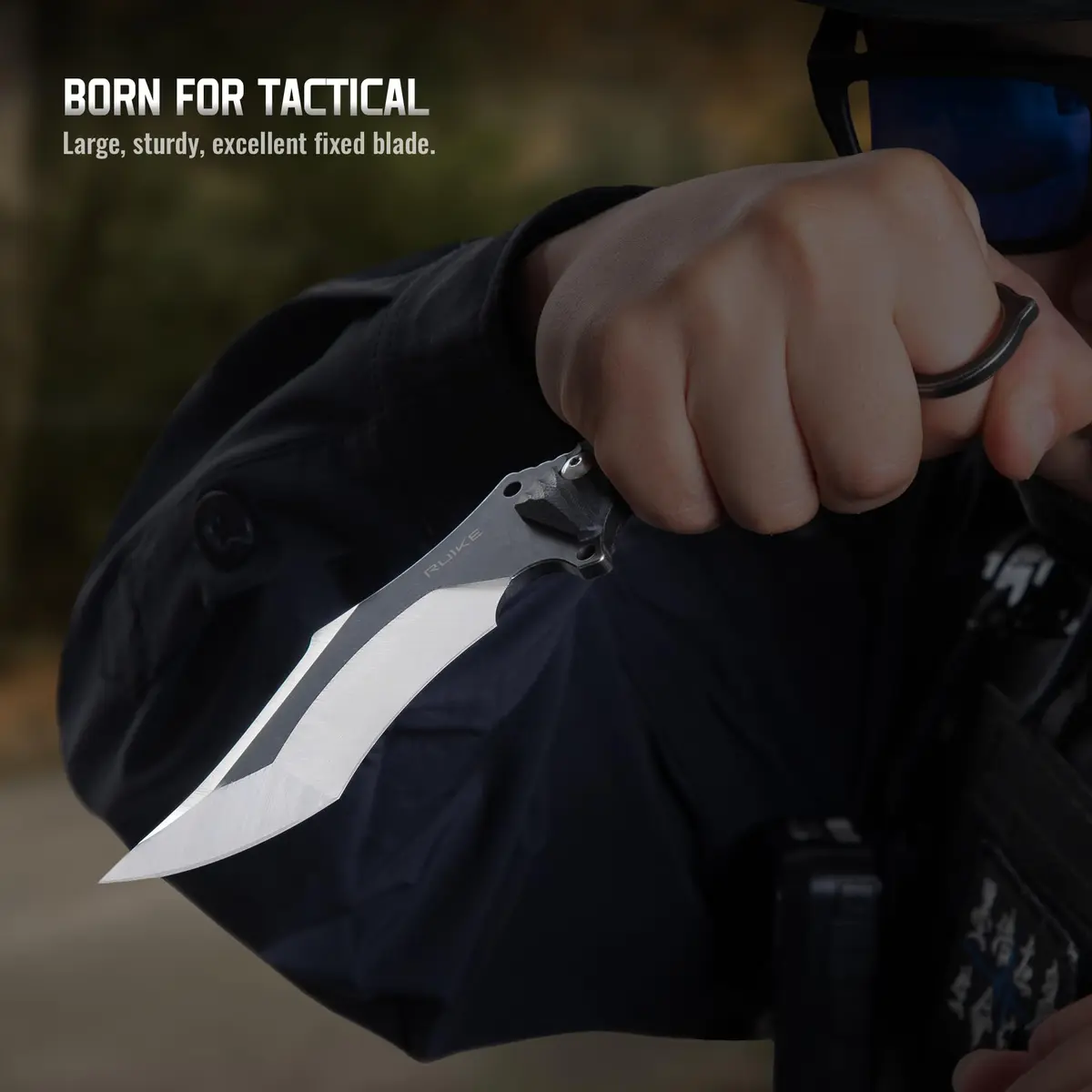 Ruike F181-B1 Tactical Fixed Blade Knife with Sheath, 14C28N Steel, Full-tang, 4.53-inch Blade, G10 Handle, Camping & Hunting Gear - view 6