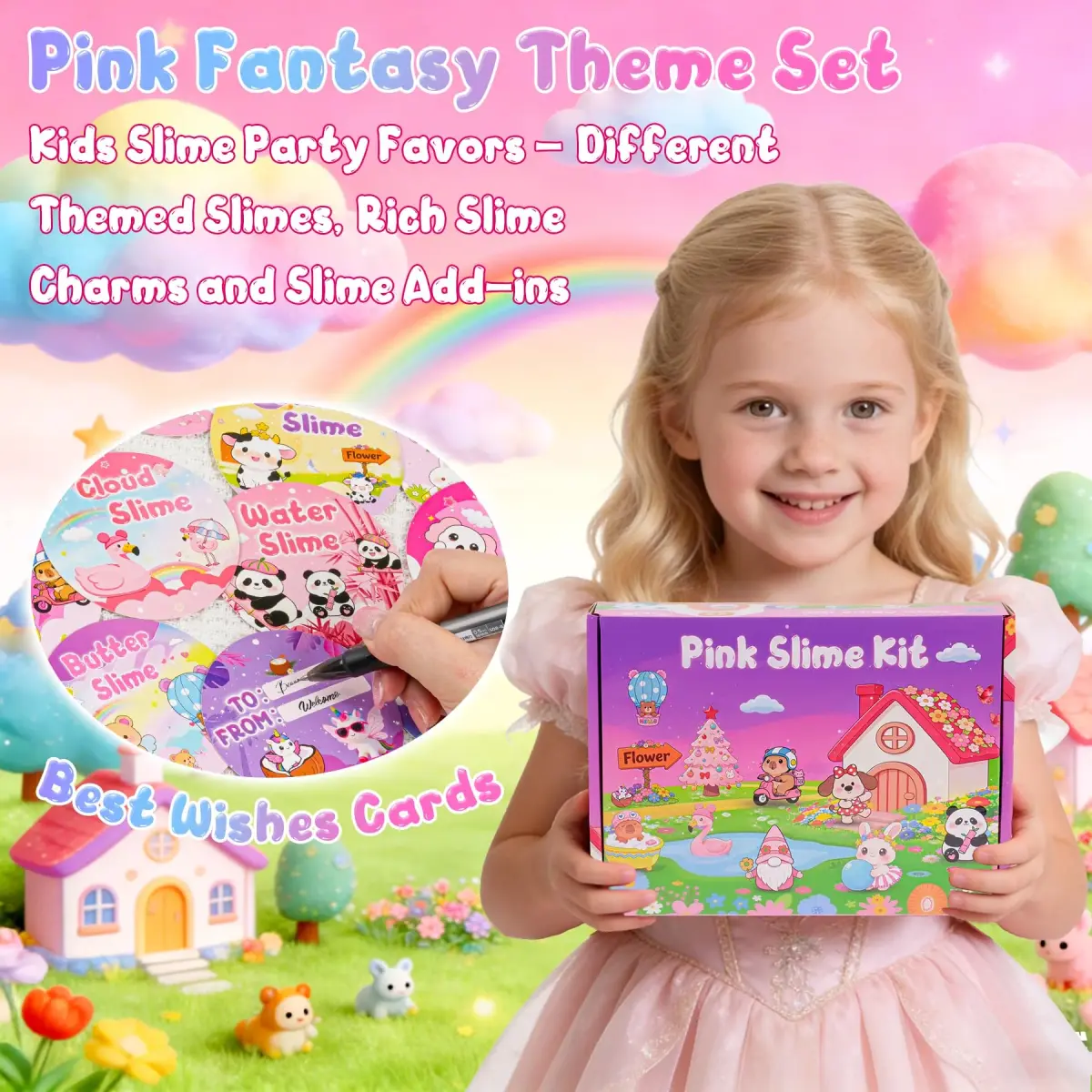 LAWOHO 12-Pack Pink Slime Kit | 720ml Total Butter Cloud Squishy Party Favor Set - view 6