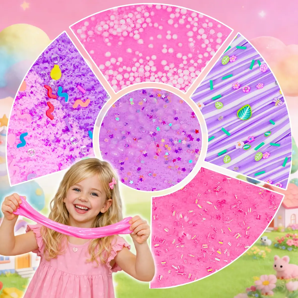 LAWOHO 12-Pack Pink Slime Kit | 720ml Total Butter Cloud Squishy Party Favor Set - view 3