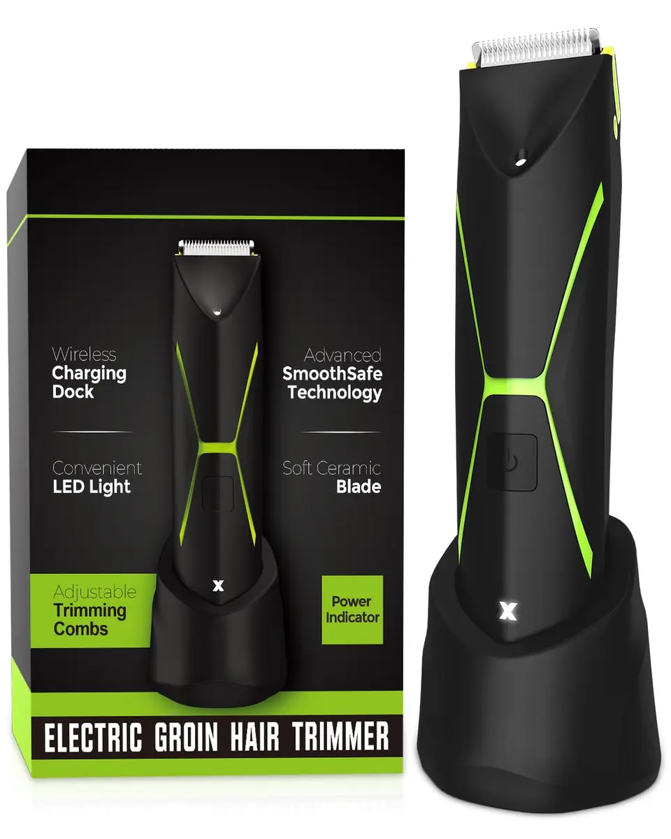 Brightman Body Hair Trimmer for Men 8,000 RPM Waterproof Ceramic Blade Rechargeable Wet/Dry | Manscaping Tool - main product image