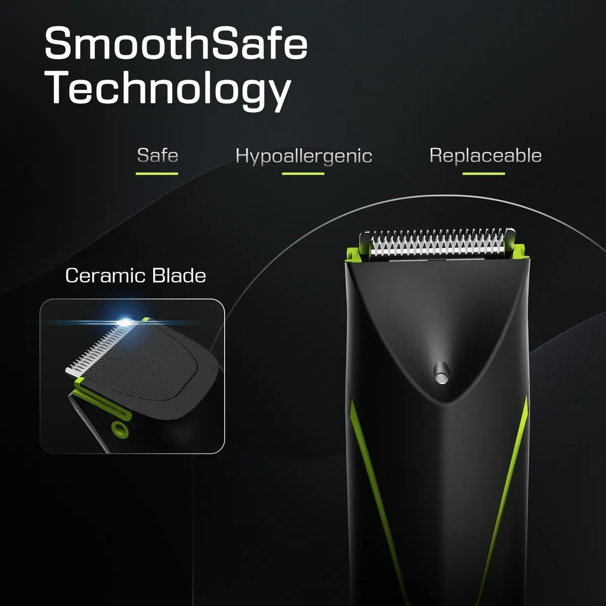 Brightman Body Hair Trimmer for Men 8,000 RPM Waterproof Ceramic Blade Rechargeable Wet/Dry | Manscaping Tool - view 2