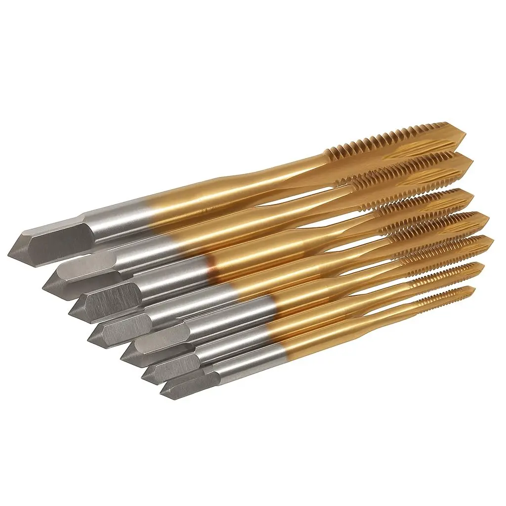 Saipe 7pcs M2-M6 Metric Spiral Point Tap Set with Titanium Coating | HSS 6542 Machine Screw Taps - view 7