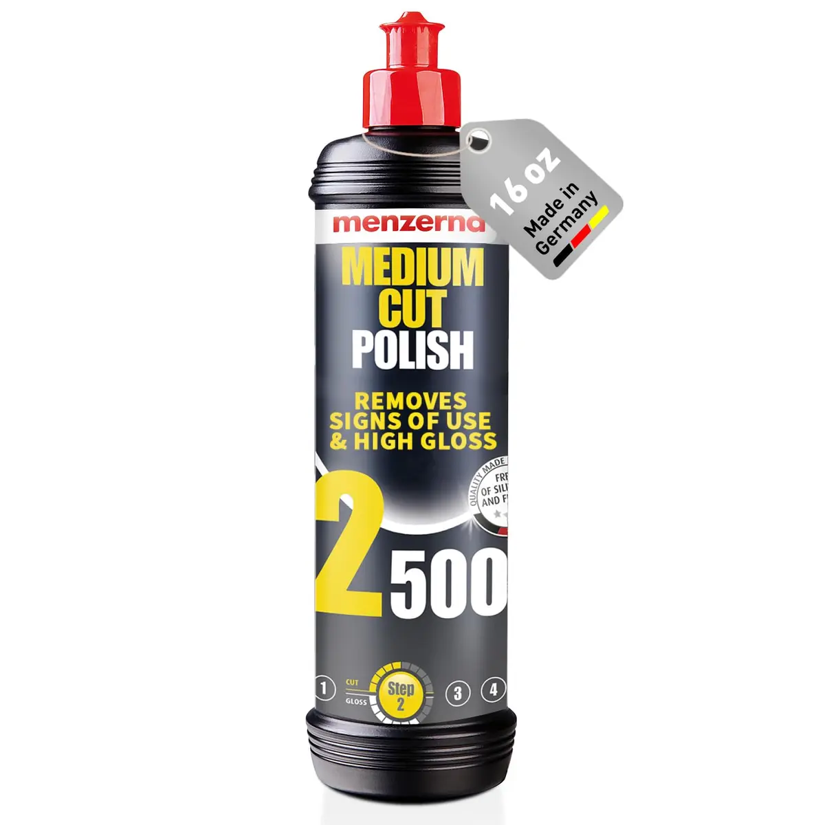 menzerna Medium Cut Polish 2500 | Abrasive Compound for Scratch Repair | 16 fl oz (473 ml) - main product image