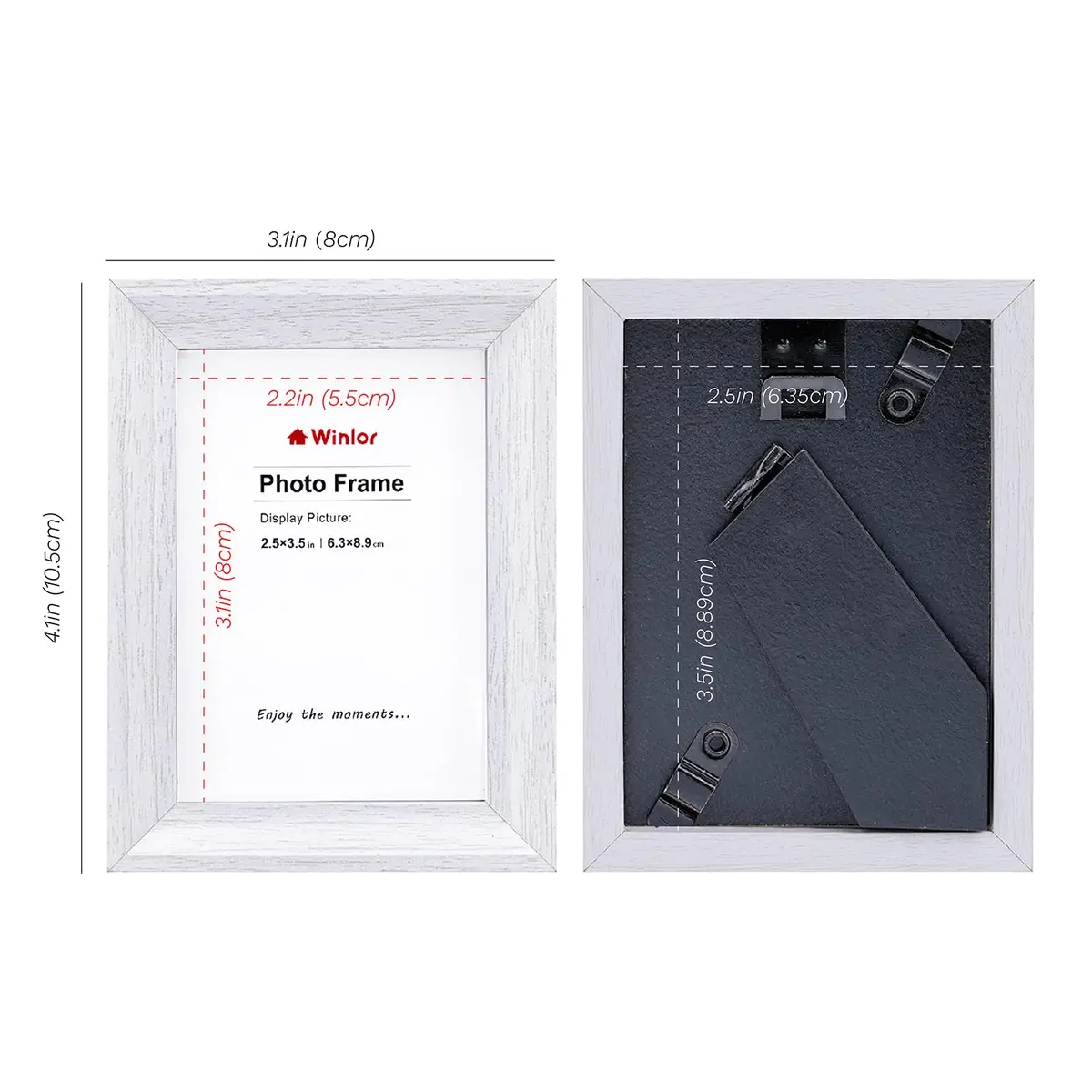 Winlor Mini Picture Frames 2.5x3.5 Inch | Small Photo Frames for Wall & Table - view 2