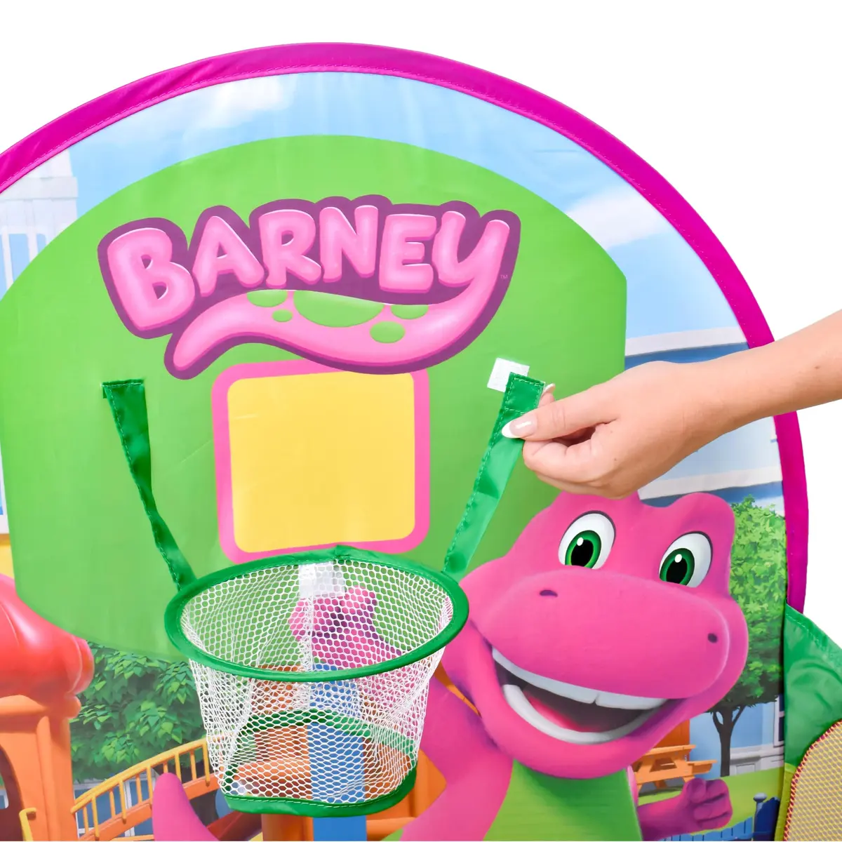 Barney Pop Up Playground, Ball Pit with 25 Play Balls & Basketball Hoop | Toddler Indoor & Outdoor Fun - view 6