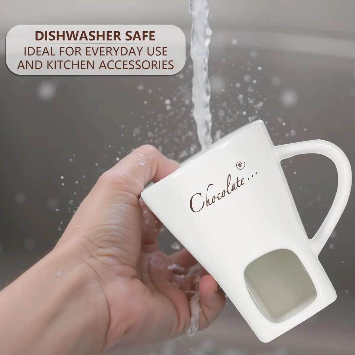 daslich Fondue Pot Cup Set | Ceramic Chocolate & Cheese Melting Mug for Date Night & Parties - view 8