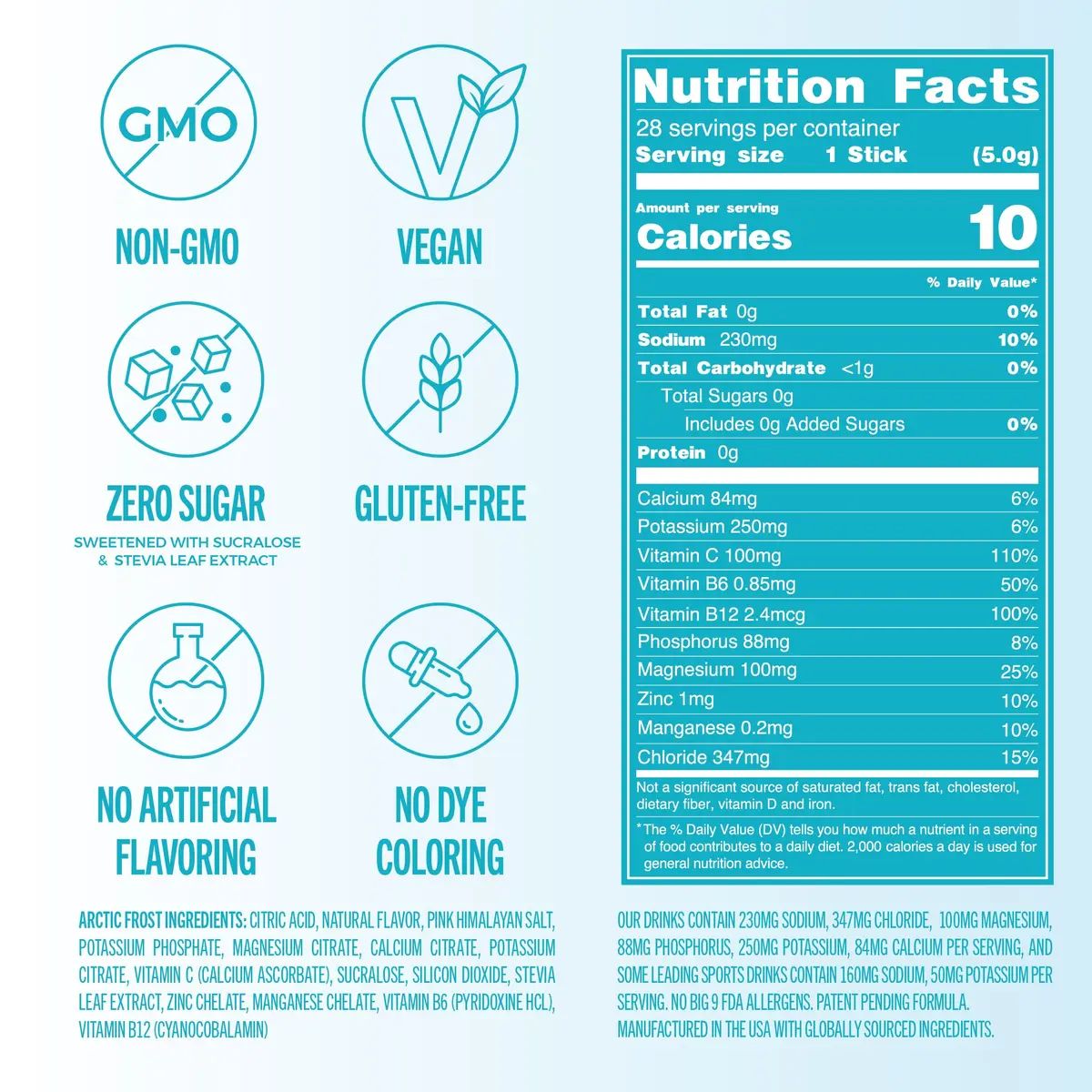 TREVI Electrolytes Powder Packets, Sugar Free Hydration, Arctic Frost | 28 Servings (4.94 oz / 140 g) | Hydrating & Replenishing - view 4