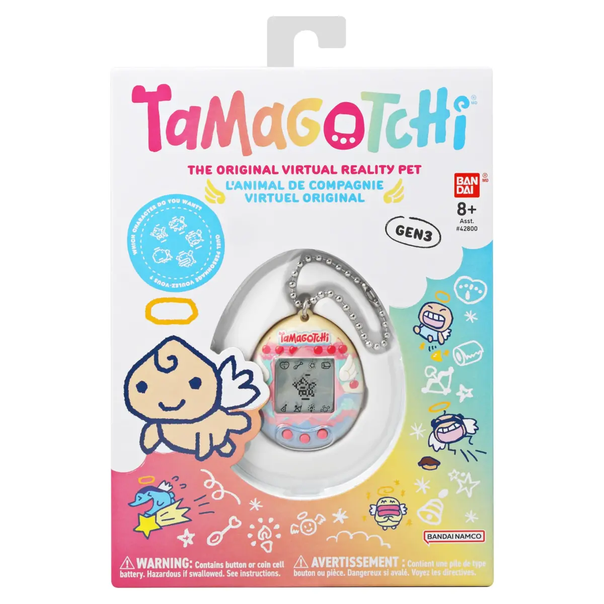 Tamagotchi Original Angel Cake Electronic Pet | Interactive Virtual Pet with Shooting Star Mini-Game - view 4