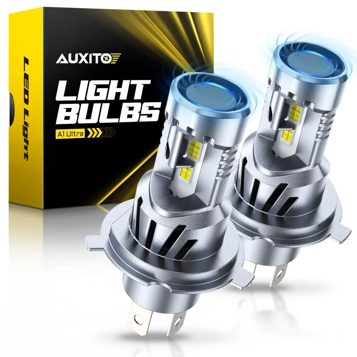 AUXITO H4 LED Bulb 9003 48000LM 6000K Cool White | Dual Turbo Cooling Fan, 99% Vehicle Fit - main product image