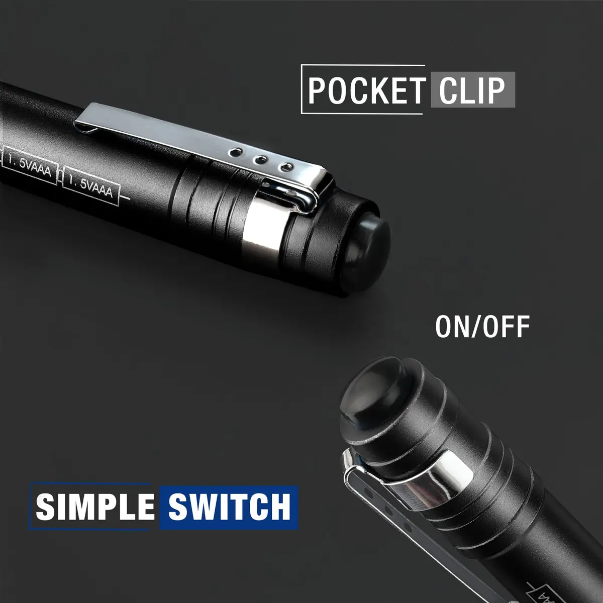 WORKPRO LED Pen Light, Aluminum Pen Flashlight with Clip, 4 Count (Black) | Inspection, Emergency, Everyday Use - view 5