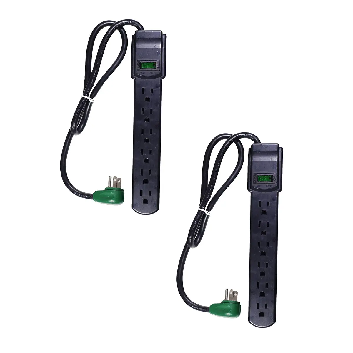 Power By GoGreen 6 Outlet Surge Protector 2.5Ft Cord | Heavy Duty Surge & Overload Protection - main product image