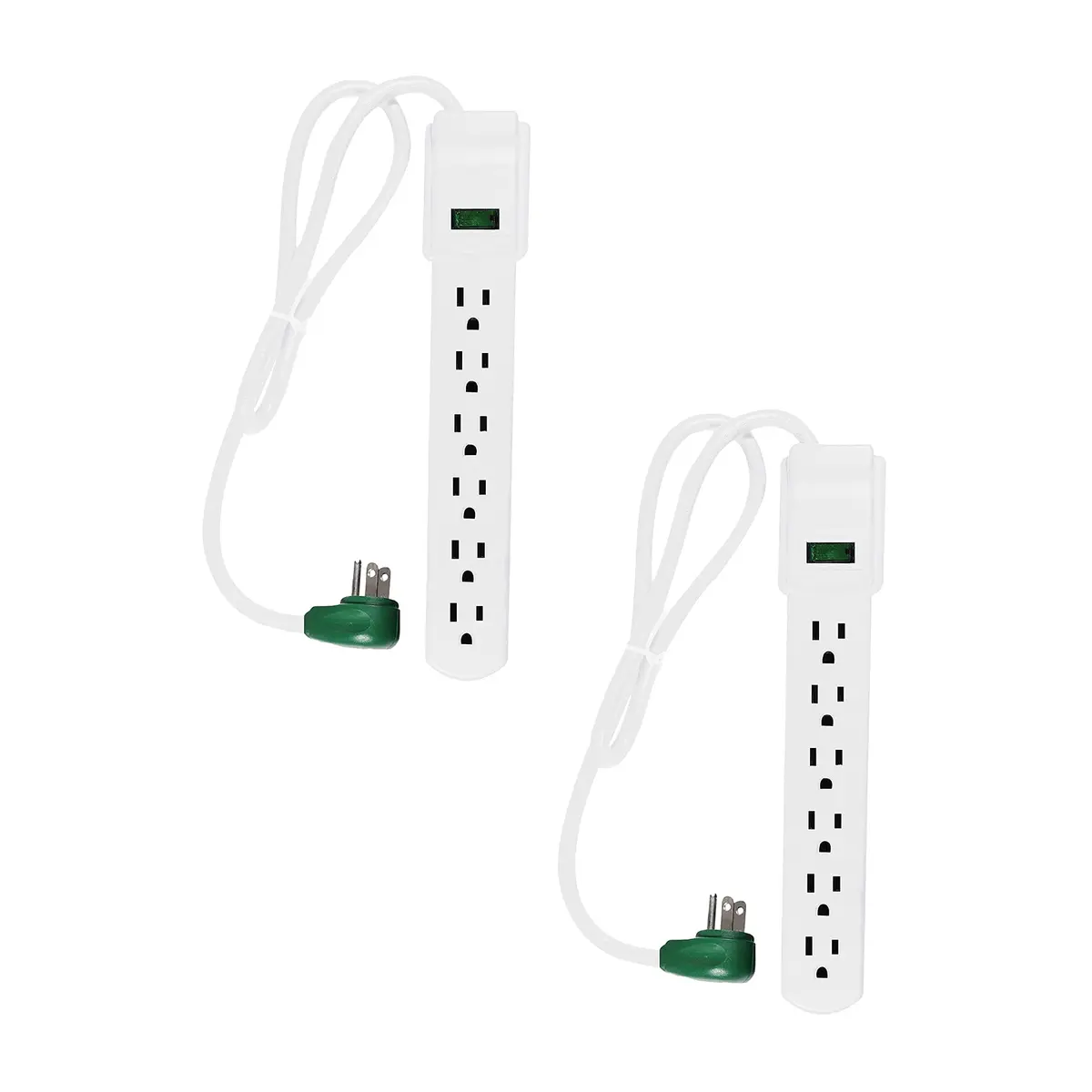 Power By GoGreen 6 Outlet Surge Protector 2.5Ft Cord | Heavy Duty Surge & Overload Protection - main product image