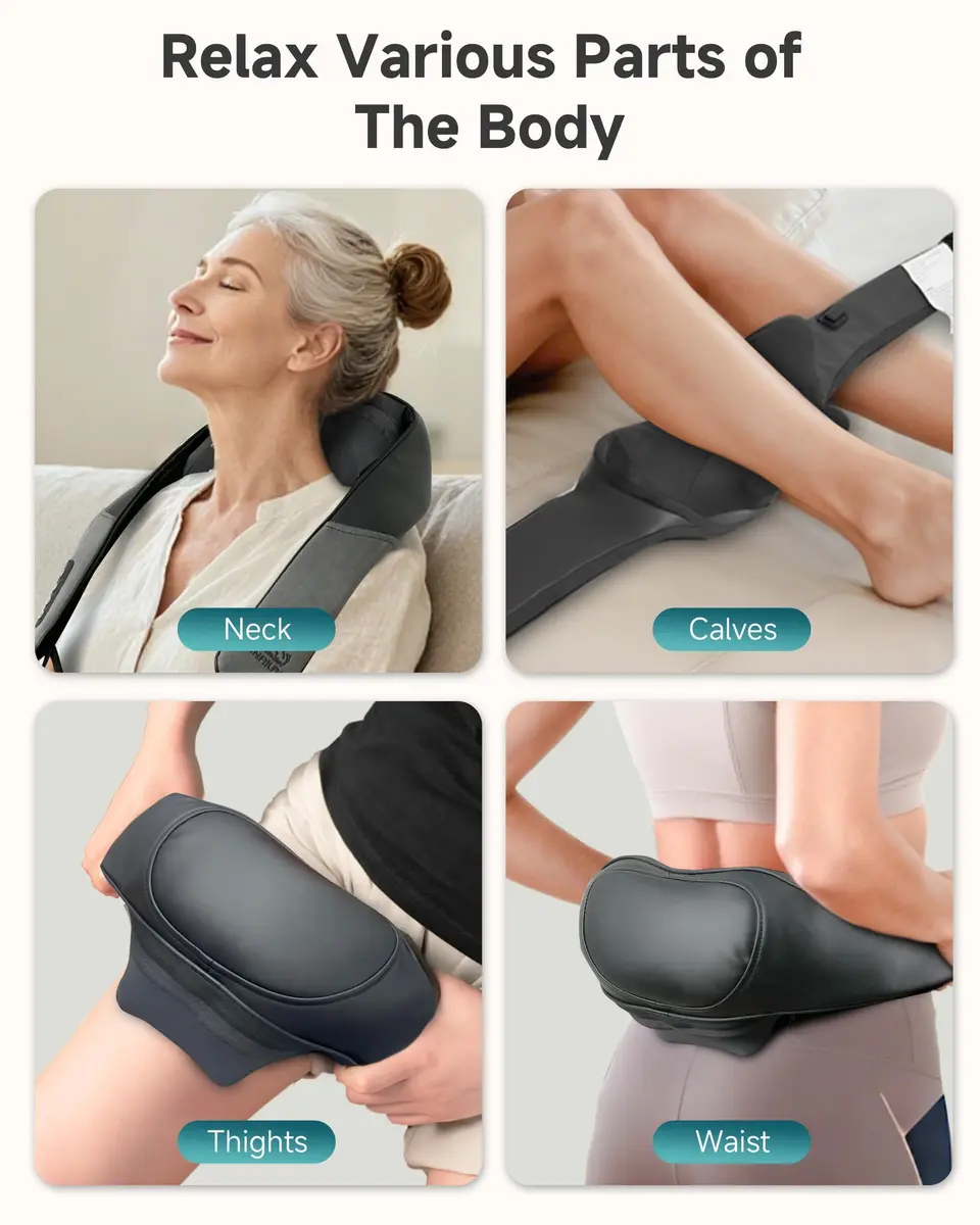 Snailax Neck and Shoulder Massager with Heat, 4D Shiatsu, FSA Eligible | Cordless, Heat, 4 Modes, 90 Min Use - view 7