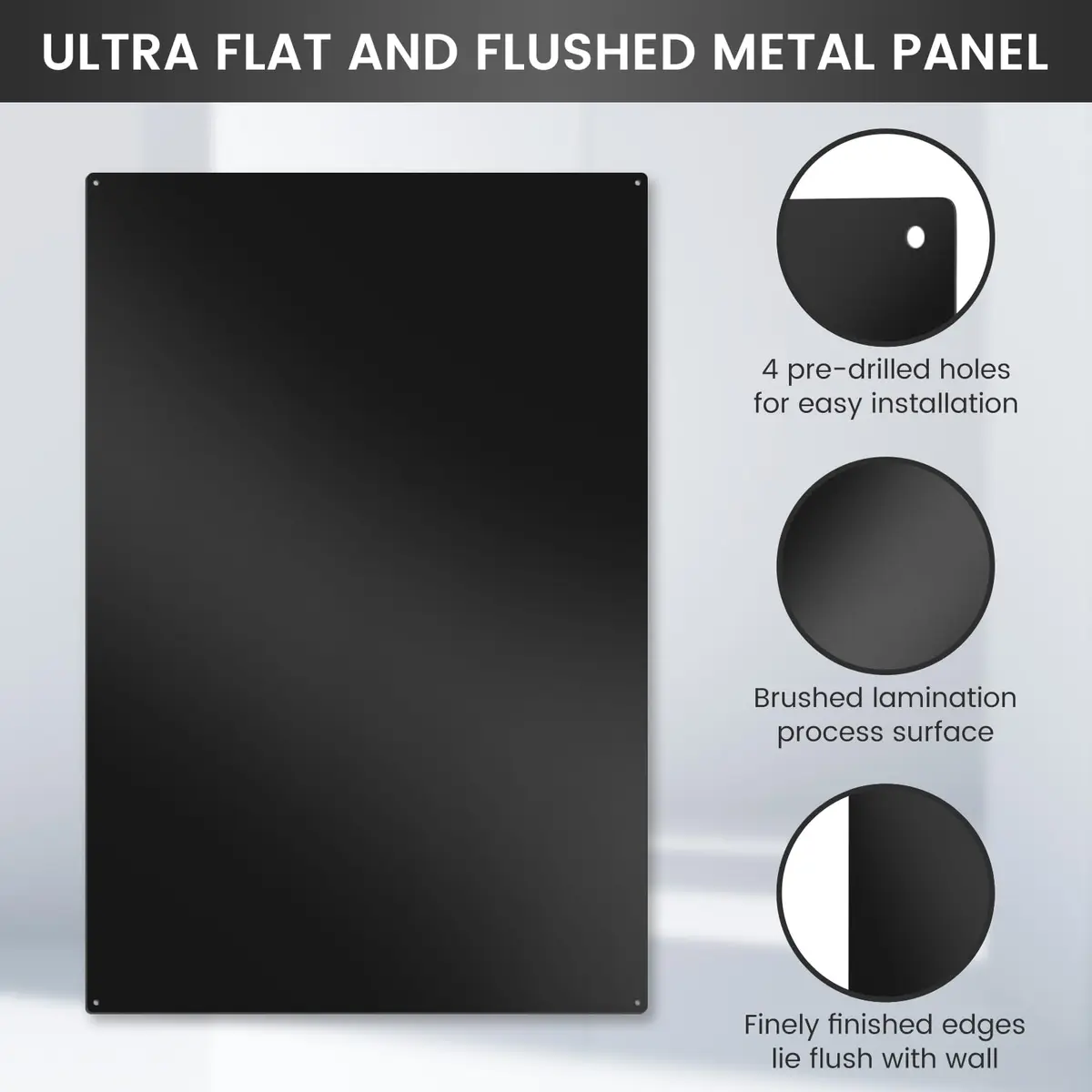 VENFAN 35.4" x 24" Black Stainless Steel Backsplash Panel | Protects Kitchen Walls from Grease & Stains - view 6