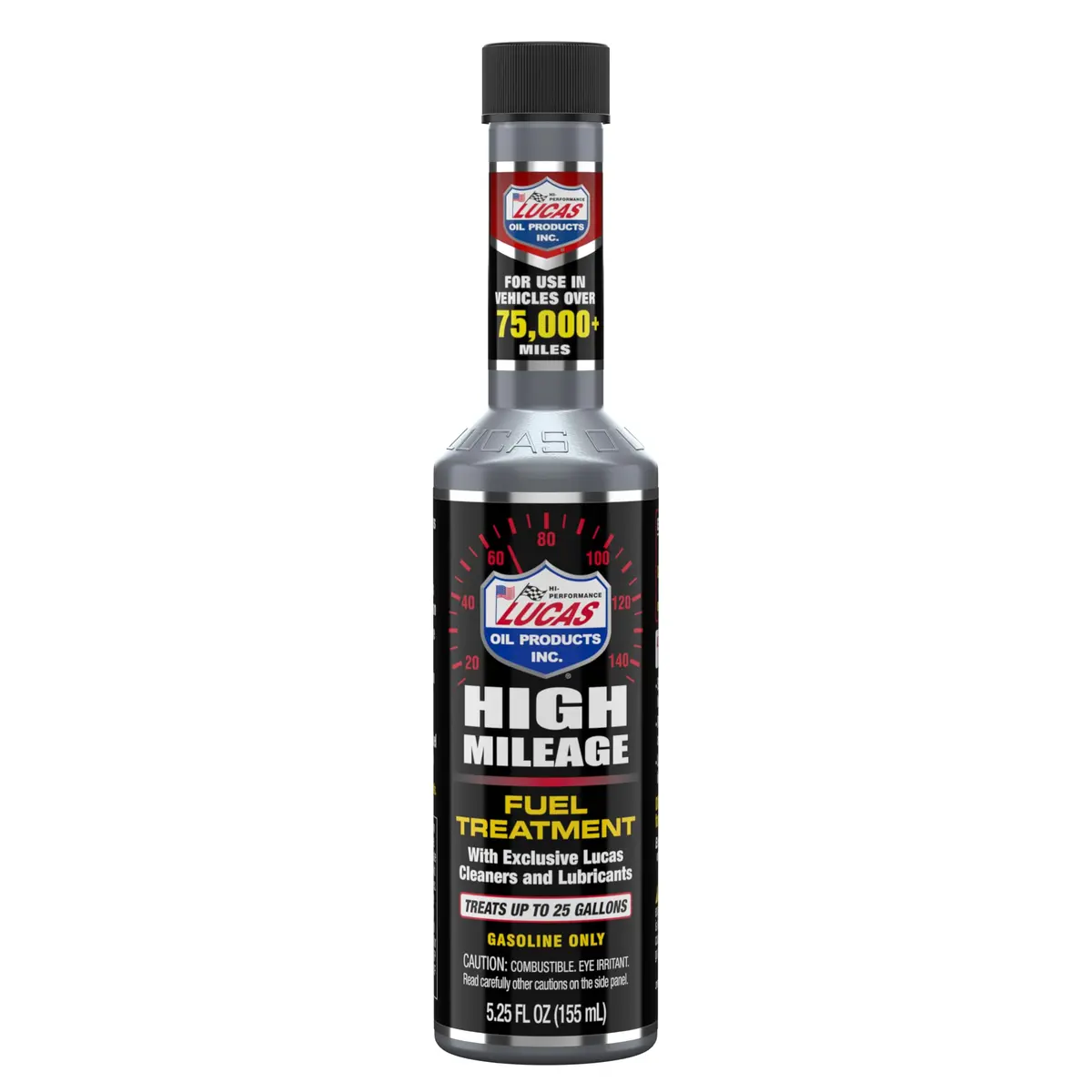 Lucas Oil High Mileage Fuel Treatment 5.25oz (156ml) Bottles - Pack of 6 | Restores Power & MPG - main product image