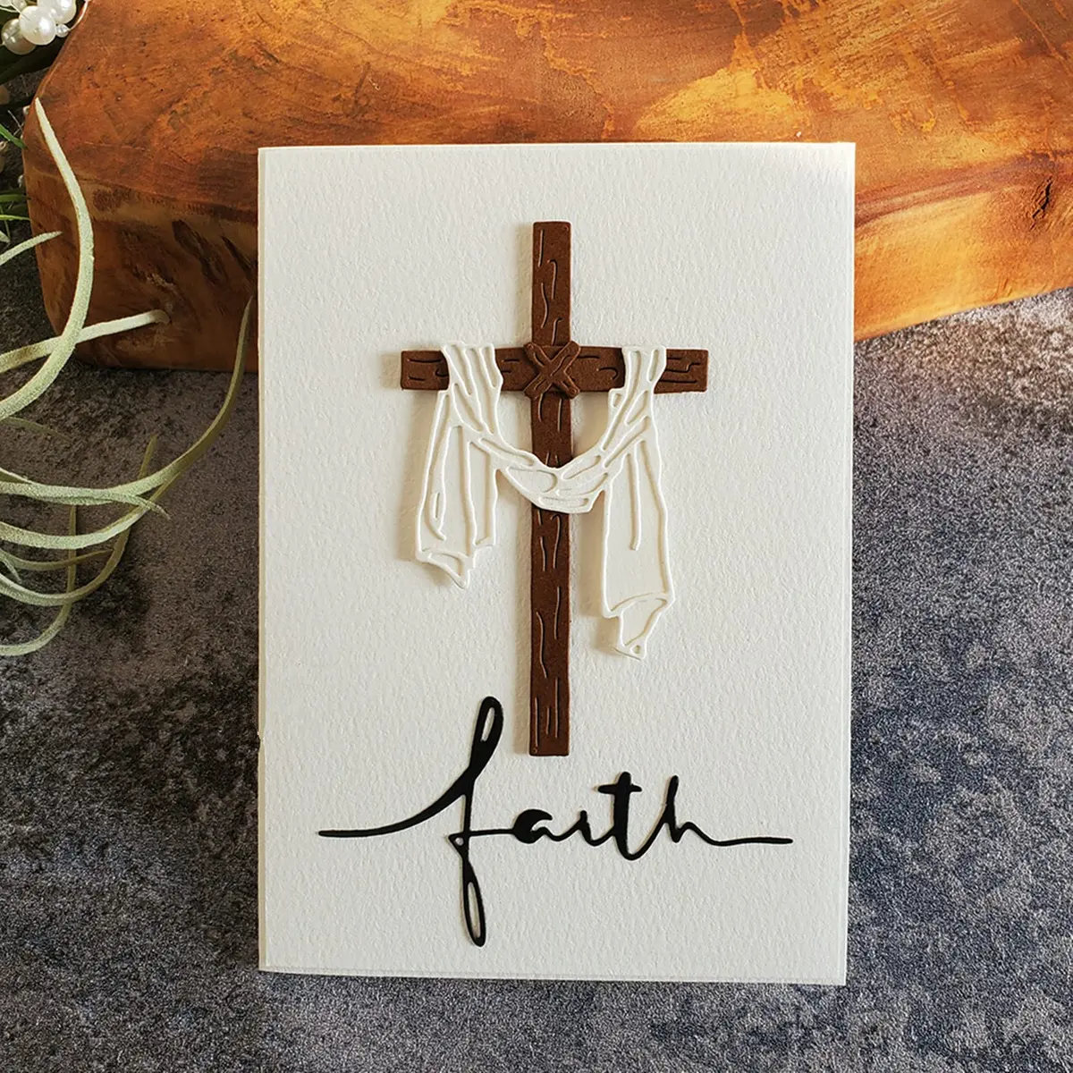 DIY Scrapbooking Artist Happy Easter Cross Metal Cutting Dies 12.1cm (4.76in) | Easter Crucifixion Frame Die Cuts for Card Making - view 3