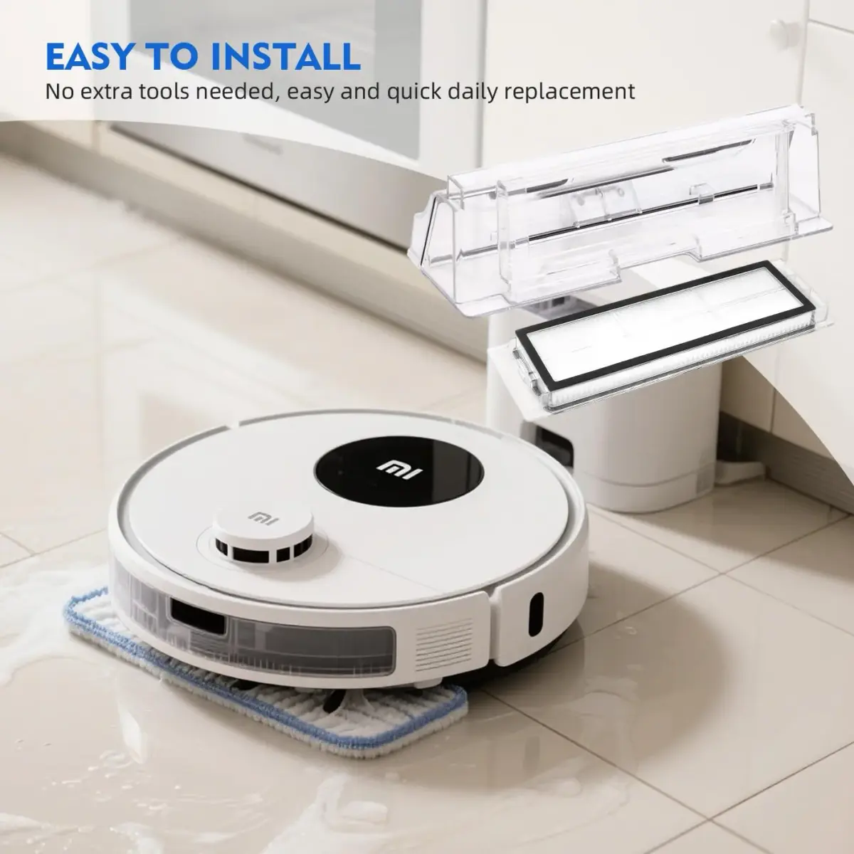 Sgizoku Dust Bin Box for Roborock S5 MAX/S6 MaxV/S6 Pure/T7/T7 Pro Vacuum Cleaner - 460ml (15.56 Fl Oz) | Replacement Waste Dustbin - view 5