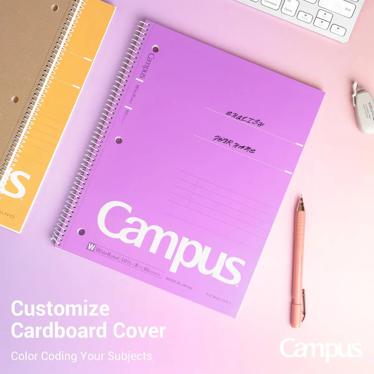 KOKUYO Spiral Notebooks, 3 Pack 10-1/2" x 8" Wide Ruled | Durable Spiral Binding for School & Work - view 5