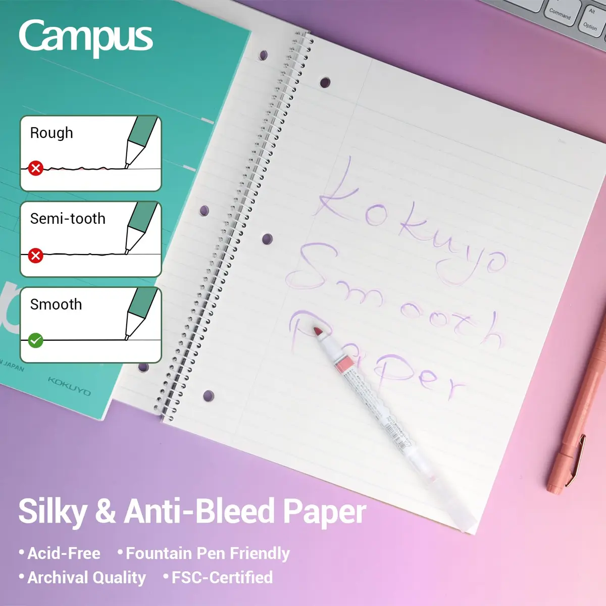 KOKUYO Spiral Notebooks, 3 Pack 10-1/2" x 8" Wide Ruled | Durable Spiral Binding for School & Work - view 6