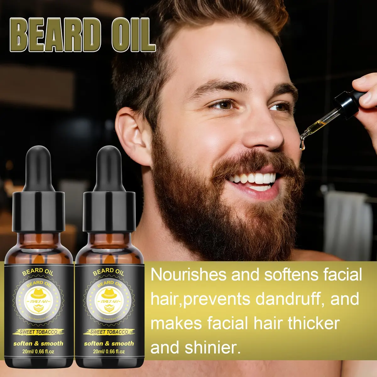 XIKEZAN Beard Kit for Men Grooming & Care w/Sweet Tobacco | Soften & Soothe Beard - view 5