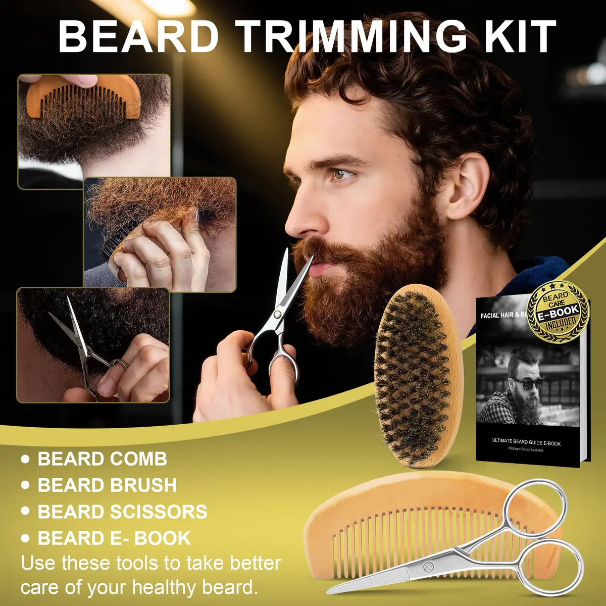 XIKEZAN Beard Kit for Men Grooming & Care w/Sweet Tobacco | Soften & Soothe Beard - view 7