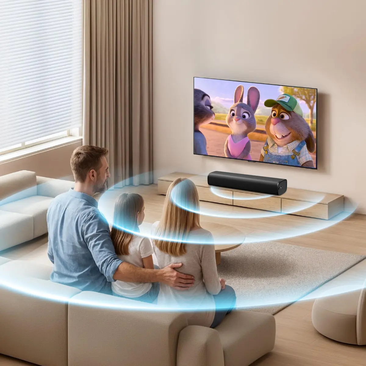 MZEIBO Sound Bar 50W | Compact Bluetooth 5.3 Speaker 17Inch for Home Theater - view 2