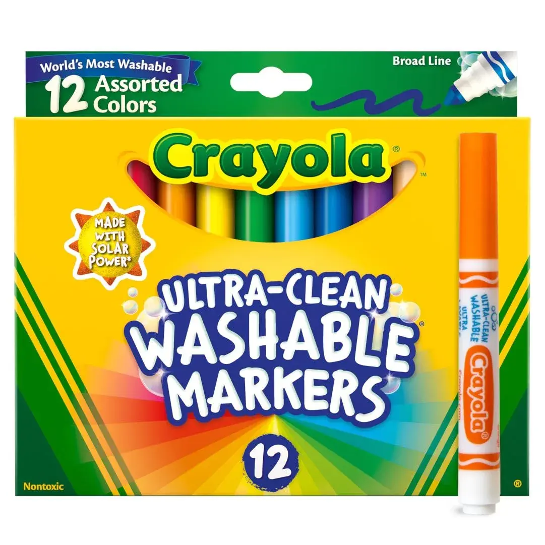 Crayola Broad Line Markers, Washable, Assorted Colors, Arts & Crafts Supplies, 24 Count (Pack of 2) | Non-Toxic, Ultra-Clean Formula - view 2