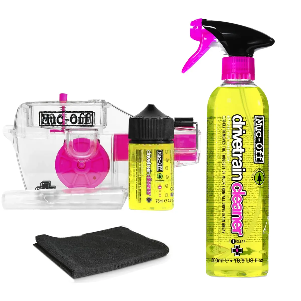 Muc-Off Bio Drivetrain Bike Chain Cleaner 500ml & X-3 Dirty Chain Machine Bundle | Deep Clean Tool with 120 Contact Points - main product image