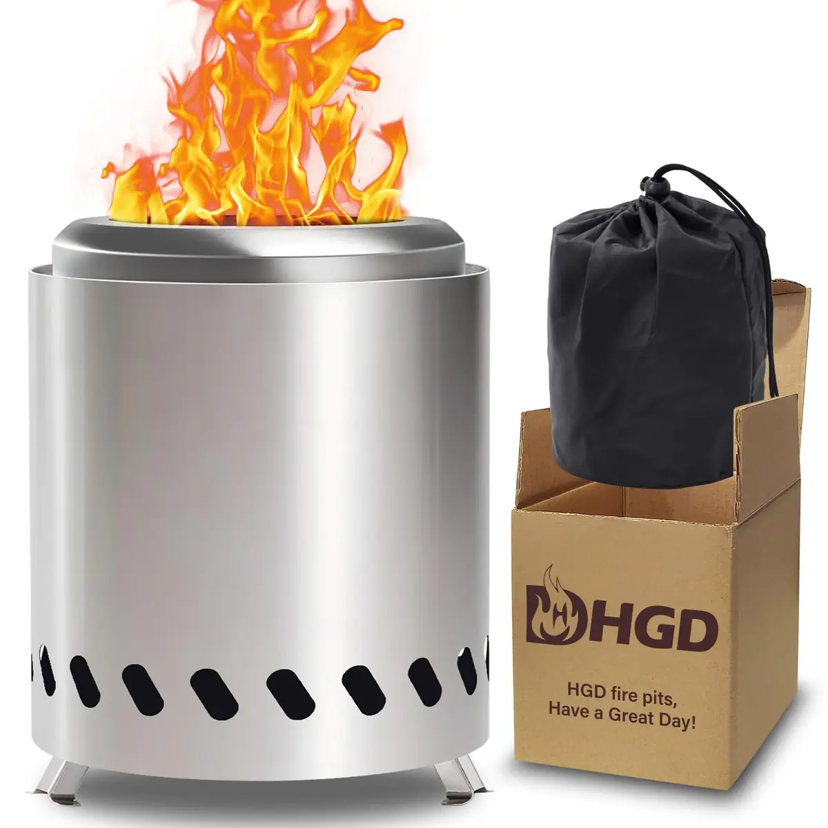 HGD Small Tabletop Fire Pit 8.8 x 8.6 in | Smokeless, Portable, Stainless Steel - main product image