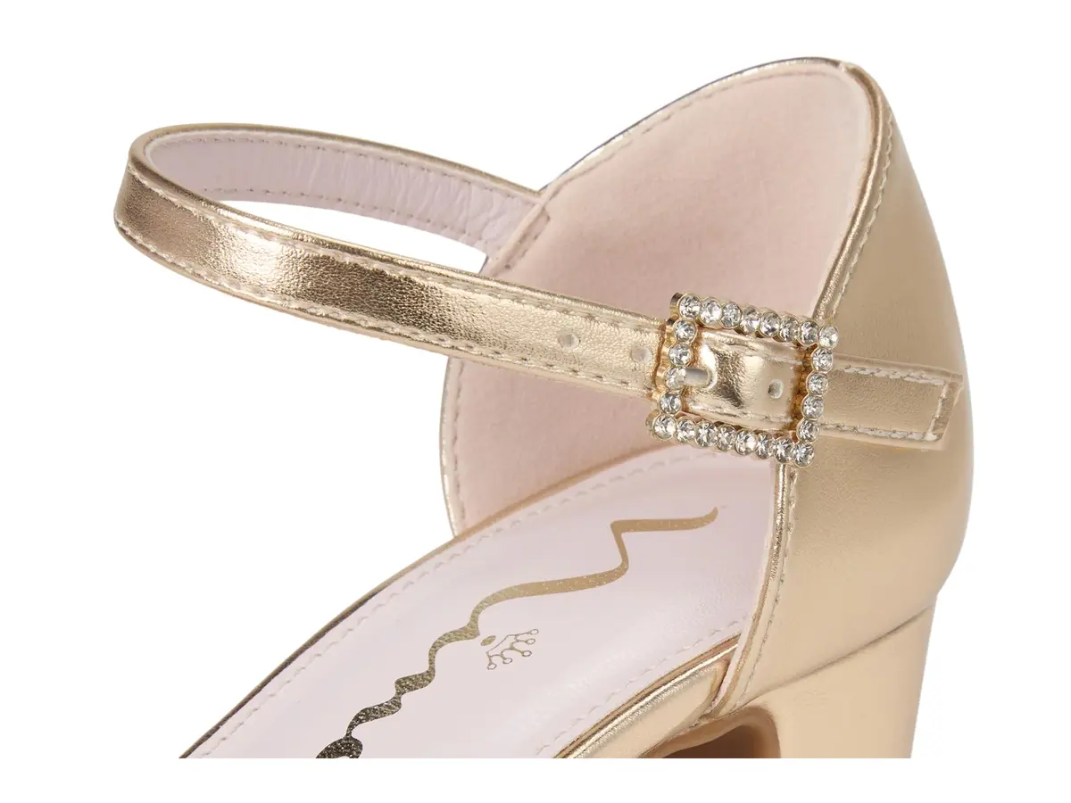 NINA Girls Macey (Little Kid/Big Kid) Gold 1 Medium Little Kid | Elegant dressy pump with crystal buckle - view 6