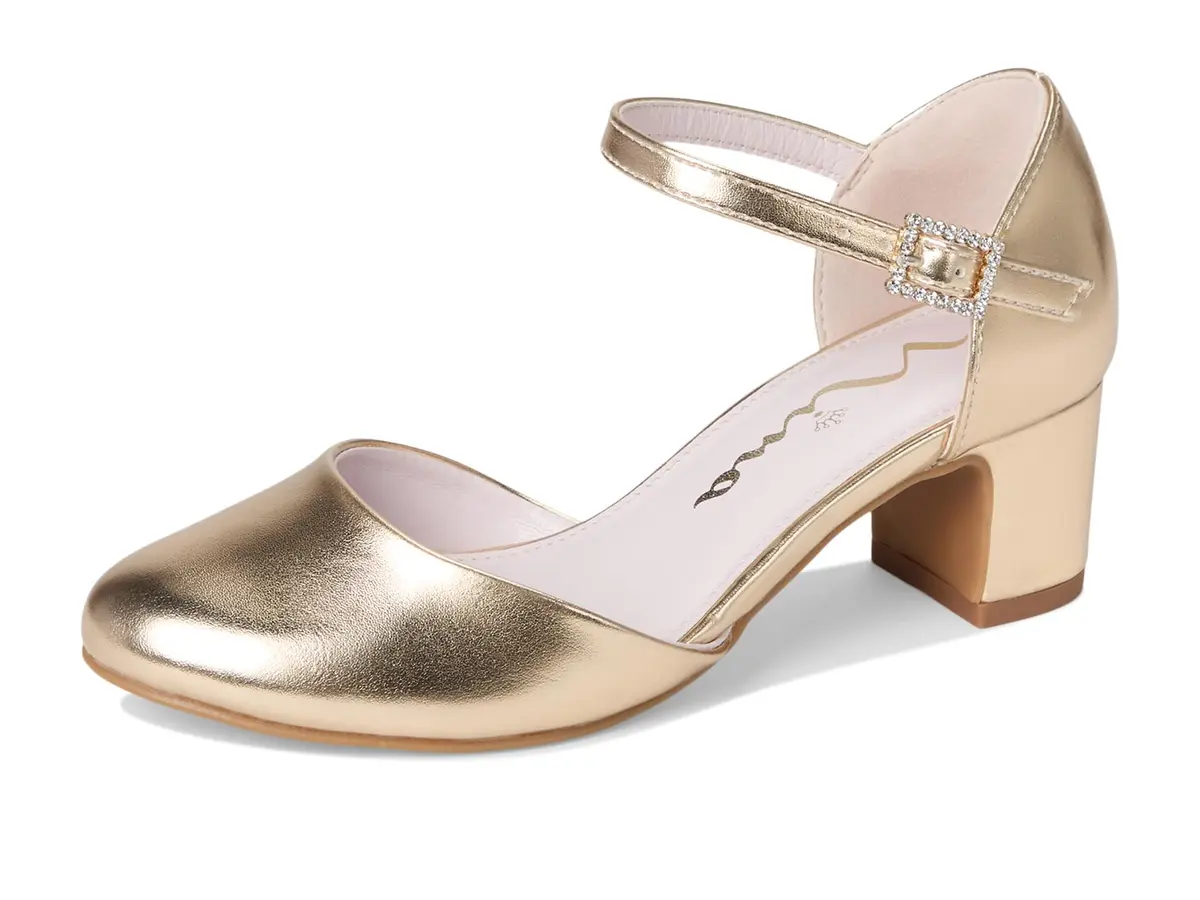NINA Girls Macey (Little Kid/Big Kid) Gold 1 Medium Little Kid | Elegant dressy pump with crystal buckle - view 7