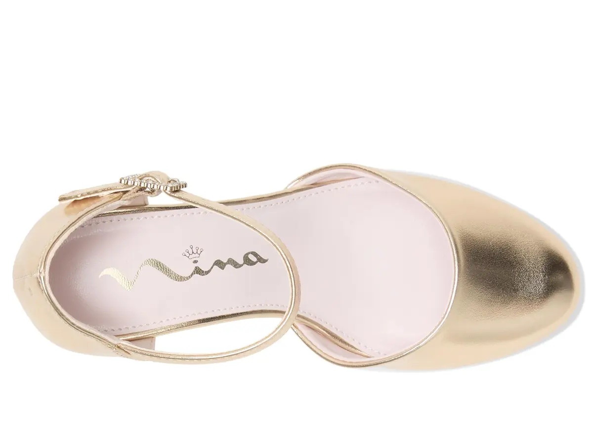 NINA Girls Macey (Little Kid/Big Kid) Gold 1 Medium Little Kid | Elegant dressy pump with crystal buckle - view 2