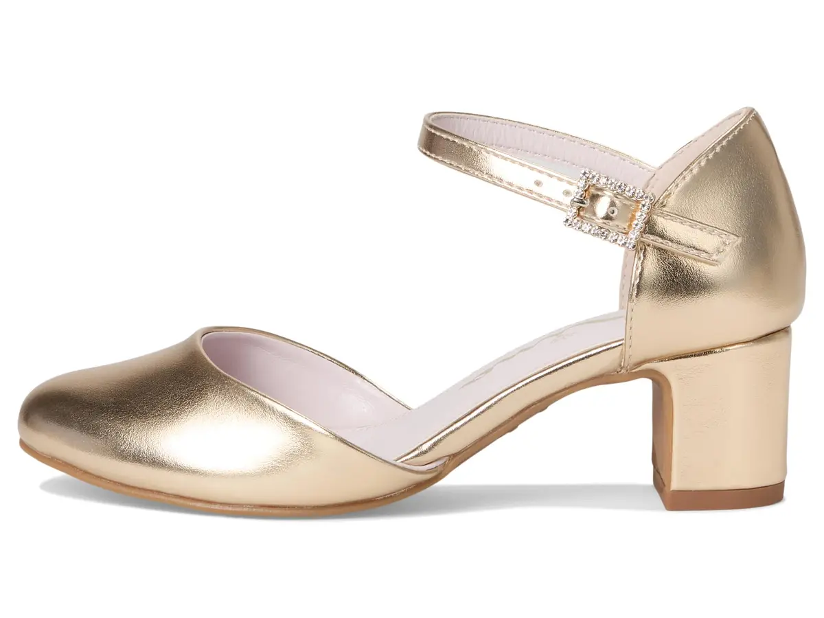 NINA Girls Macey (Little Kid/Big Kid) Gold 1 Medium Little Kid | Elegant dressy pump with crystal buckle - view 4