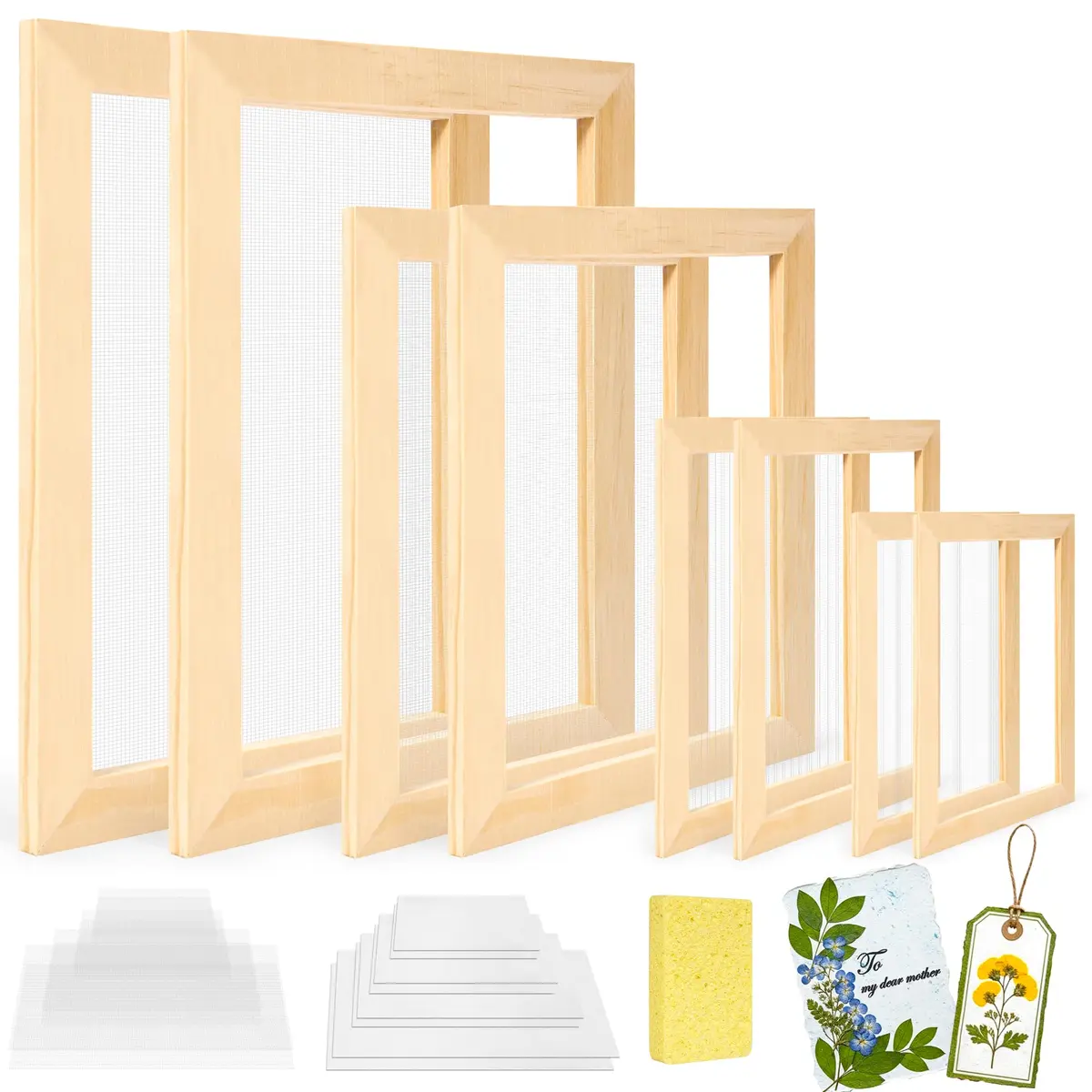 Caydo Paper Making Frame Kit, 4 Sizes | DIY Art & Craft Supplies for Adults - main product image