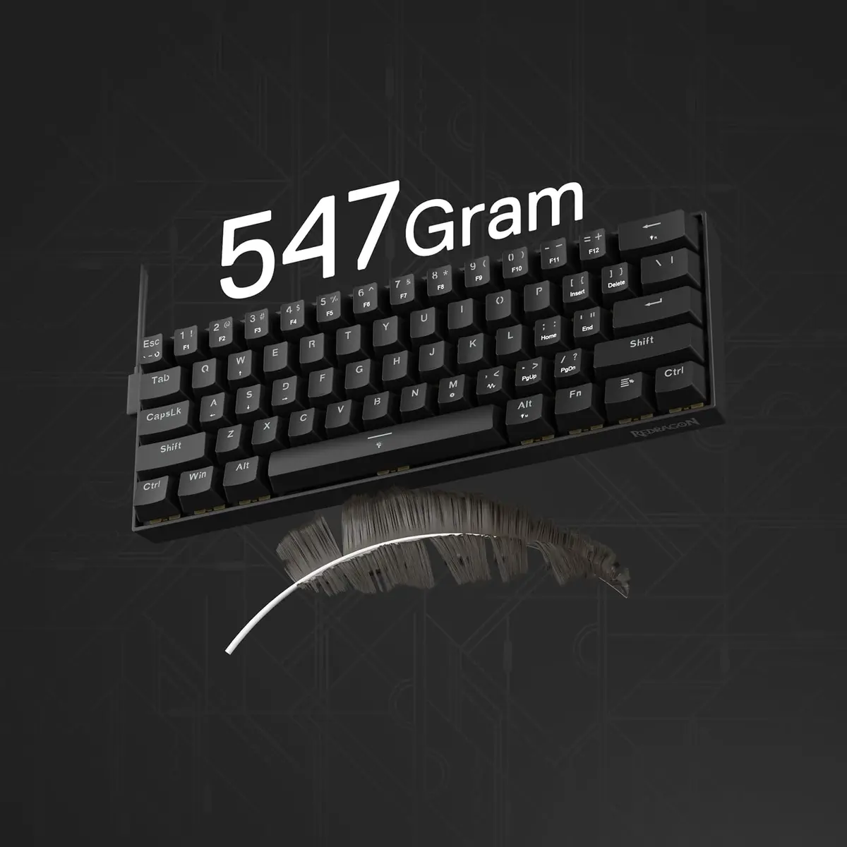 Redragon K617 HE Wired Hall-Effect Gaming Keyboard | Rapid Trigger, 60% Compact, RGB Lighting - view 8