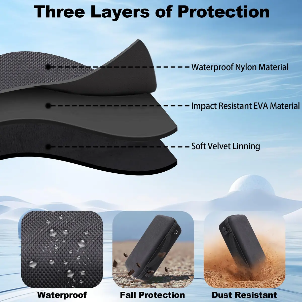 khanka Travel Case for Bose SoundLink Plus Portable Bluetooth Speaker, Black | Custom Fit, Waterproof, Shockproof - view 7