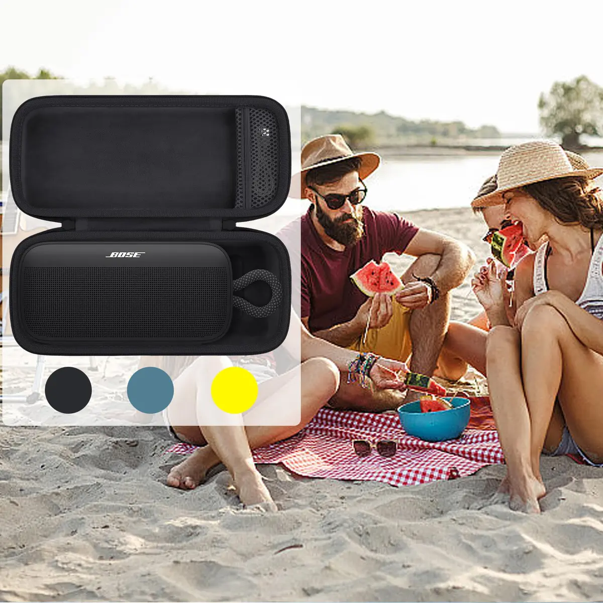 khanka Travel Case for Bose SoundLink Plus Portable Bluetooth Speaker, Black | Custom Fit, Waterproof, Shockproof - view 8