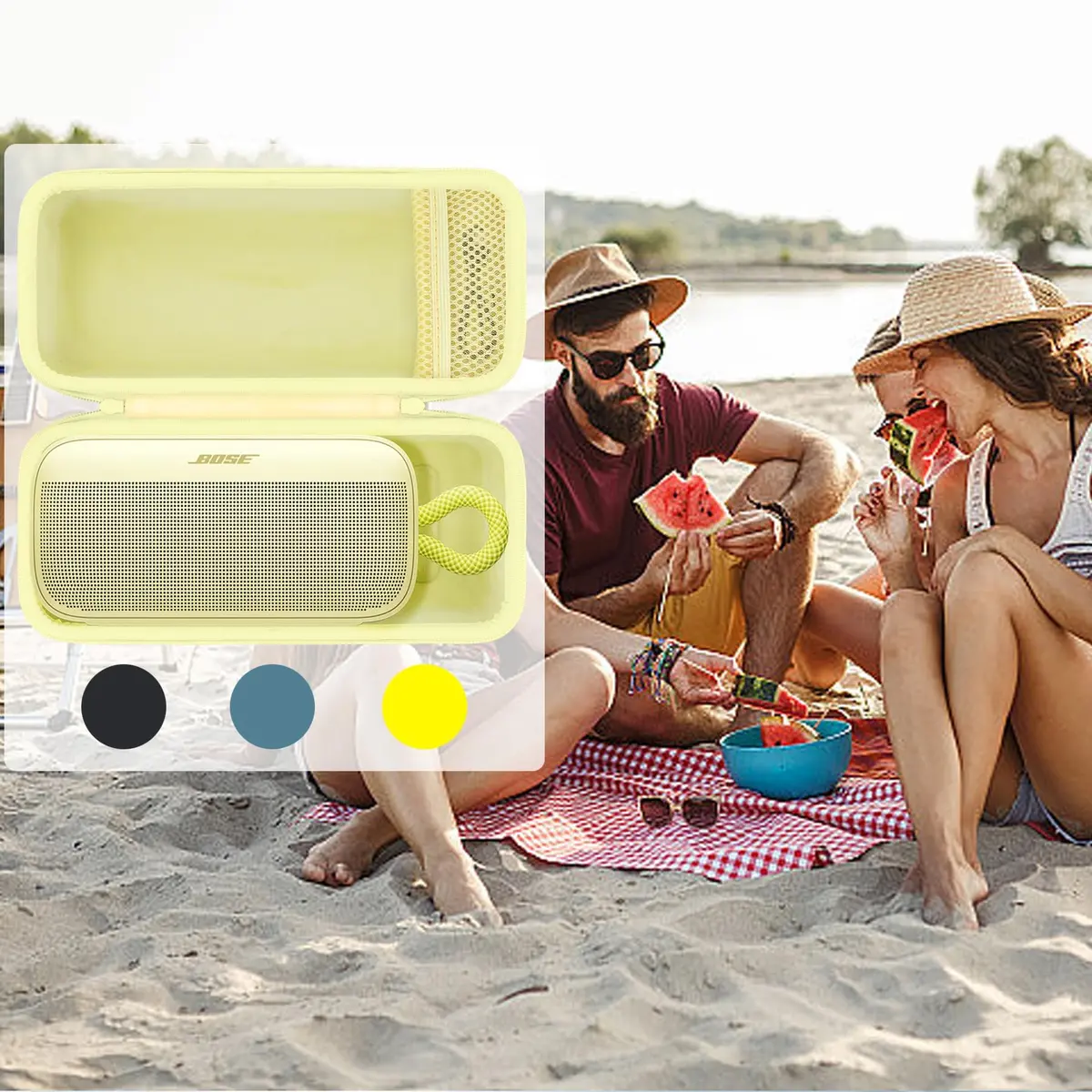 khanka Hard Case for Bose SoundLink Plus Bluetooth Speaker, Citrus Yellow | Protects Speaker & Accessories - view 8