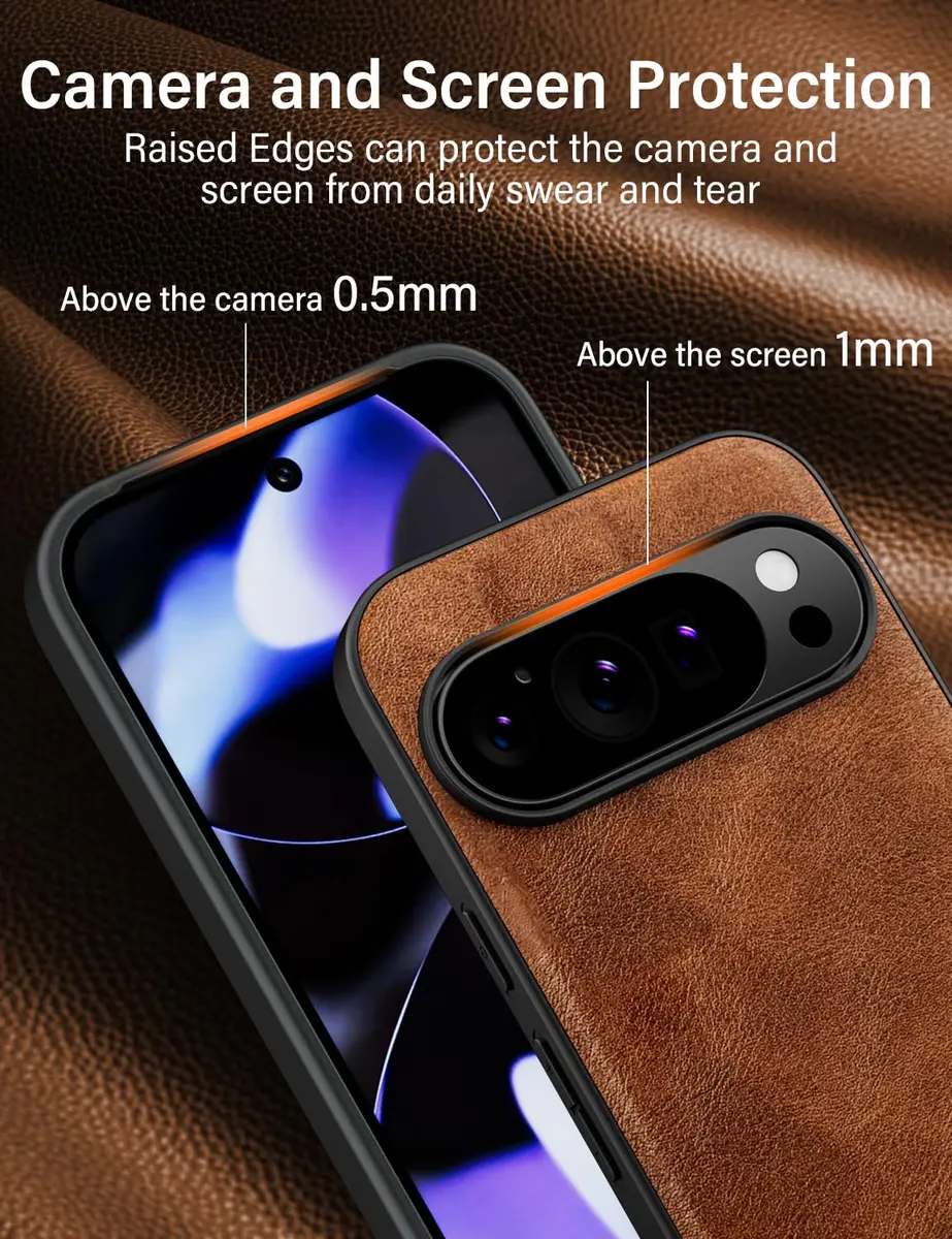 X-level PU Leather Case for Google Pixel 10/10 Pro, Brown | Slim Fit Shockproof Business Style - view 3