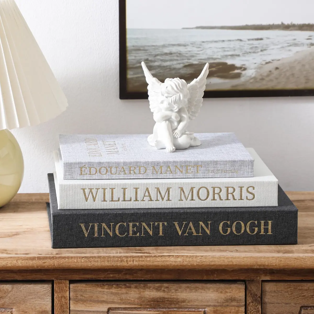 VAGLOTE Decorative Books for Home Decor Set of 3 Aesthetic Faux Book Linen Fake Books for Coffee Table Decor, Entryway and Bookshelf Decor, Hidden Storage with Magnetic Closure (3 Count, Gray-Beige-Black) - view 4