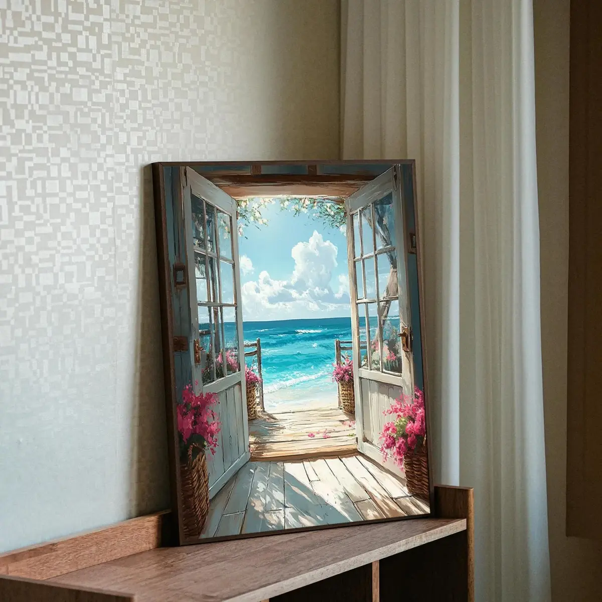 MBNTJHT Stamped Cross Stitch Kit for Adults & Beginners | 12x16 Inch Landscape Beach Scene - view 3
