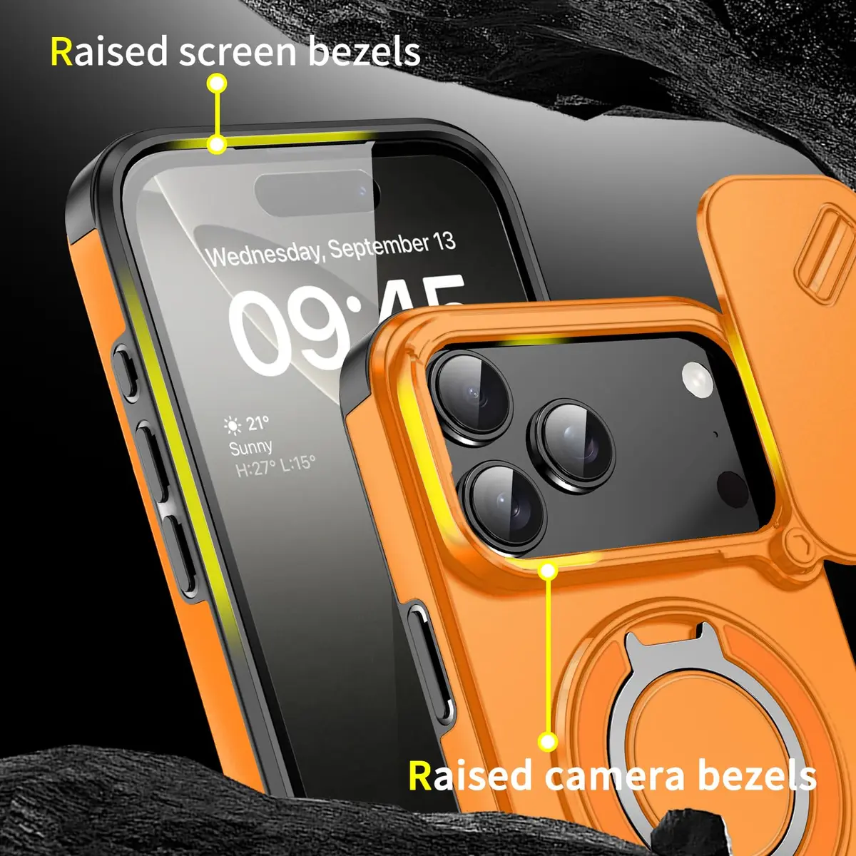 Doulings for iPhone 16 Pro Max Case,Black,Slide Camera Cover,Kickstand | Precise Fit & Military Grade Protection - view 5