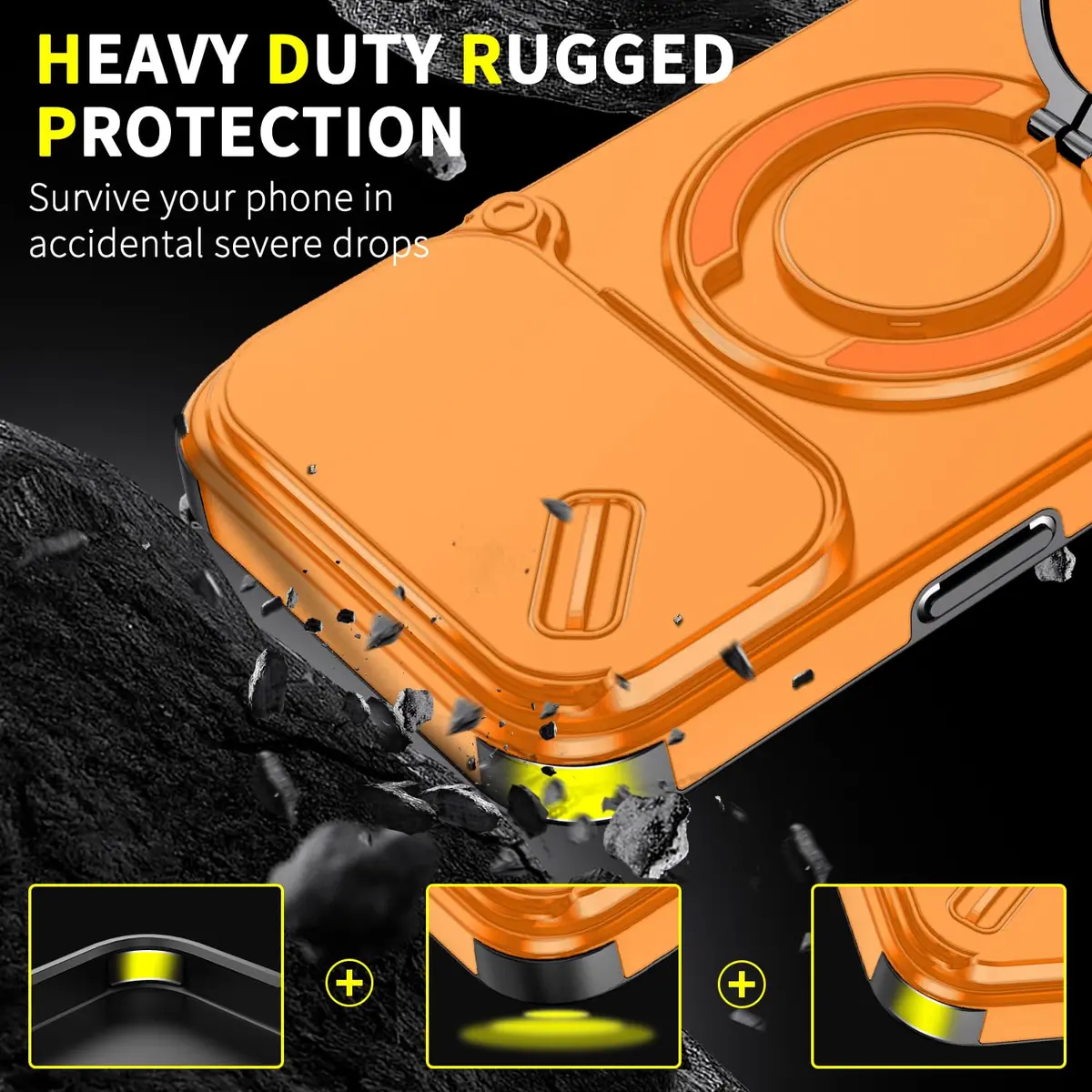 Doulings for iPhone 16 Pro Max Case,Black,Slide Camera Cover,Kickstand | Precise Fit & Military Grade Protection - view 3