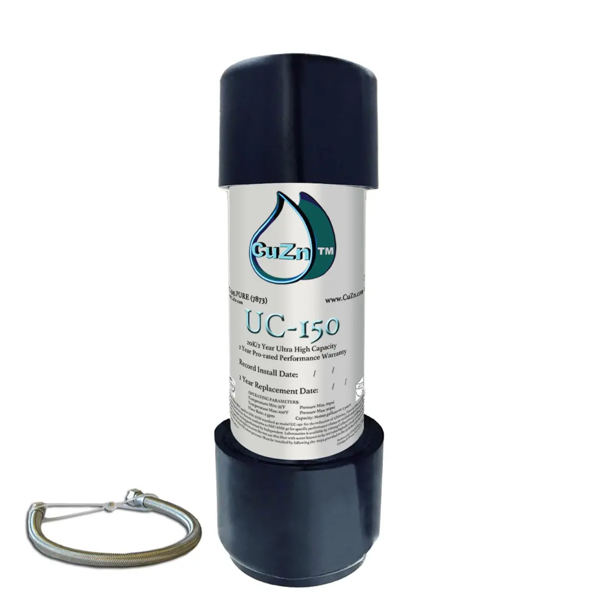CuZn UC-150 Under Sink Water Filter 2.27 kg (3.5 lb) | Reduces PFAs, Lead, Chlorine - main product image
